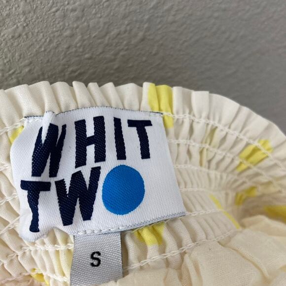 Anthropologie Whit Two NEW Polka Dot Maxi Dress - White Yellow - Small - Picture 8 of 11